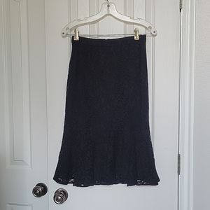 NWOT JCrew black lace skirt